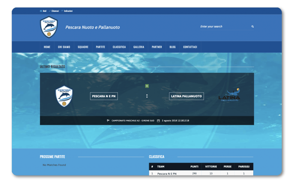 Siti Web Altino - Web Designer Altino- Loghi Altino - Nicola Pugliese - Sito Web Pallanuoto- Pescara Pallanuoto